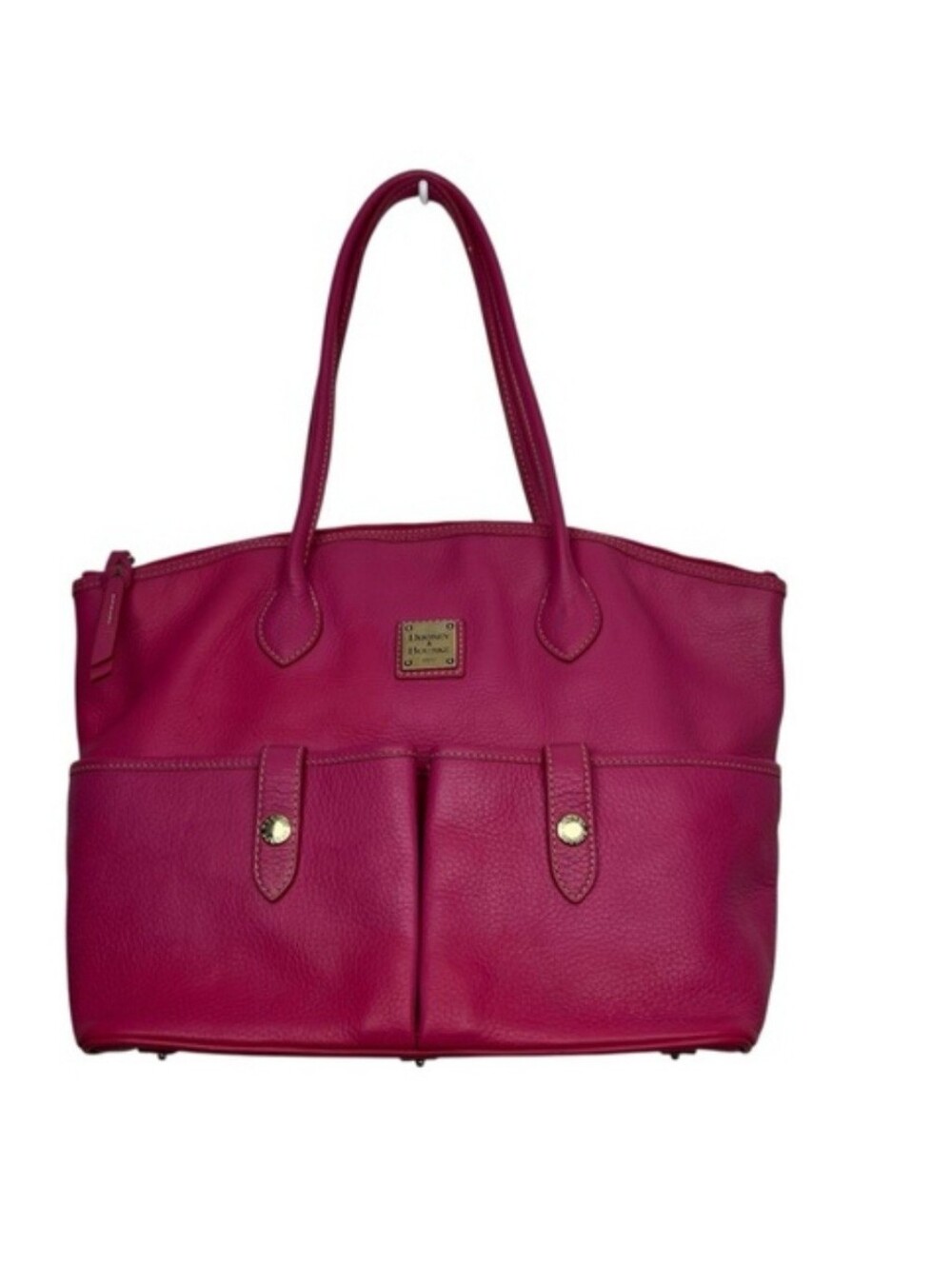 Dooney & Bourke Double Shoulder Satchel Pink Pebbled Leather Gold Hardware